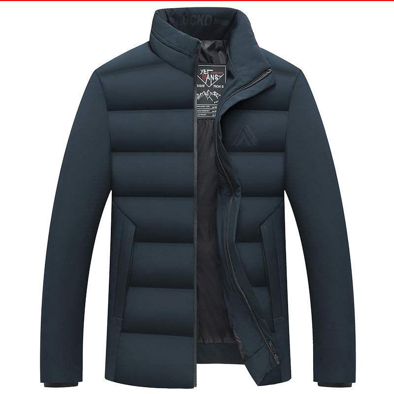 Herren Wattierte City-Jacke mit Stehkragen, wasserabweisender Oberfläche und verdecktem Reißverschluss EB