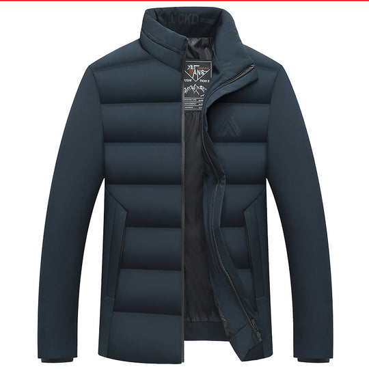 Herren Wattierte City-Jacke mit Stehkragen, wasserabweisender Oberfläche und verdecktem Reißverschluss EB