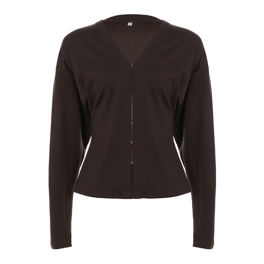Damen nan taillierte Feinstrickcardigan mit V-Ausschnitt und Häkchenverschluss EB