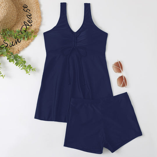Damen Tankini-Set mit modischem Blumendruck und Rüschen EB