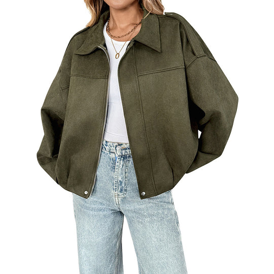 Damen Oversized Jacke mit lässigem Schnitt und robustem Material EB