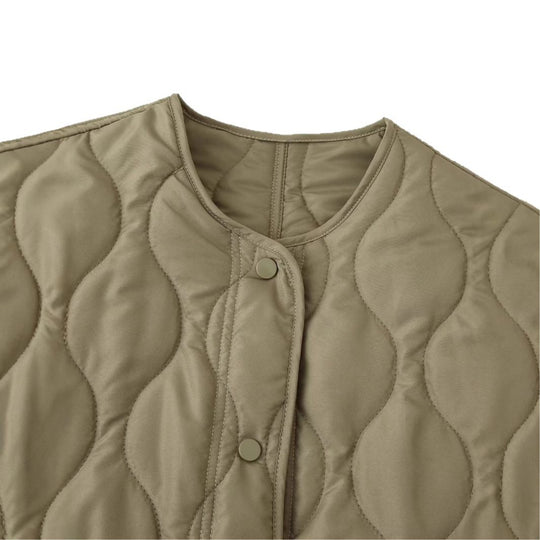 Damen gesteppte Übergangsjacke mit seitlichen Taschen und elegantem Schnitt EB
