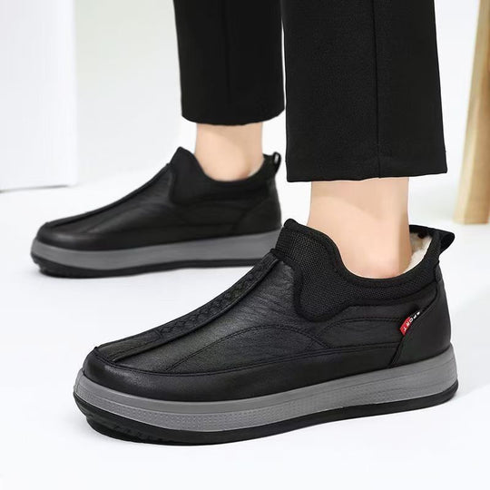 Damen Bequeme Lammfell gefütterte Slipper Schuhe EB