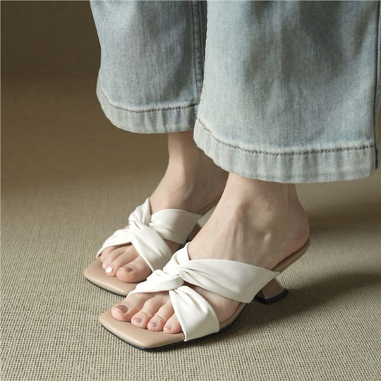 Damen Mules mit raffiniertem Knoten-Design EB