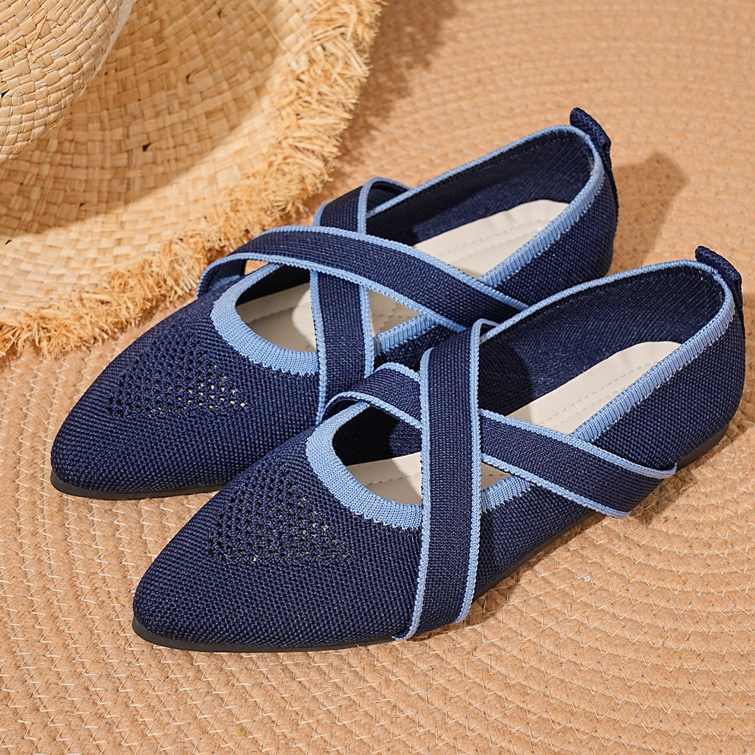 Damen Spitzenschuhe mit gekreuztem Riemendesign und atmungsaktivem Obermaterial EB
