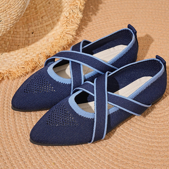 Damen Spitzenschuhe mit gekreuztem Riemendesign und atmungsaktivem Obermaterial EB