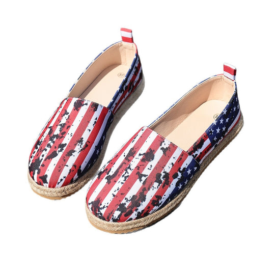 Damen Espadrilles mit modischem Flaggen-Design EB