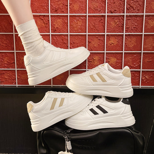 Damen Plattform Sneakers mit langlebiger Lederoberfläche und atmungsaktiver Dämpfung EB