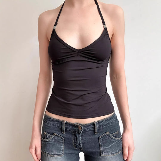 Damen Sportliches Spaghetti-Trägertop mit eleganten Akzenten EB