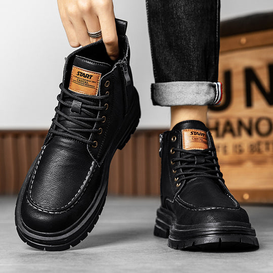 Damen Hochwertige und strapazierfähige Schnürboots aus Kunstleder EB