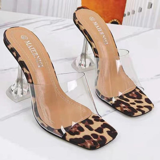 Damen High-Transparent-Pumps mit elegantem Blockabsatz EB