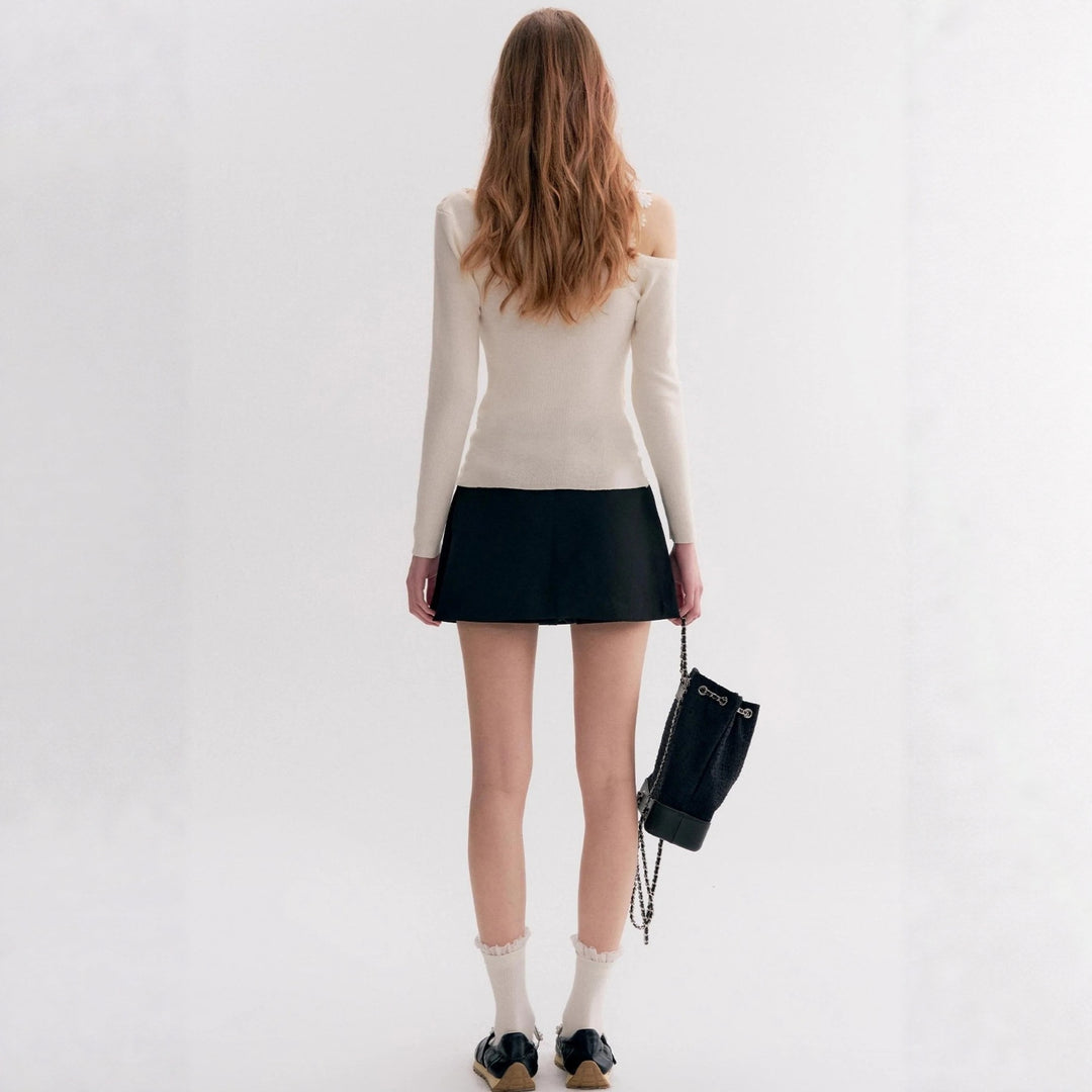 Damen Elegantes Oberteil mit transparentem Spitzenbesatz EB