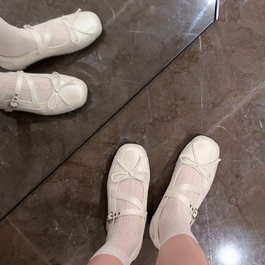 Damen elegante Mary Jane Ballerinas mit dekorativem Riemchen und komfortablem Fußbett EB