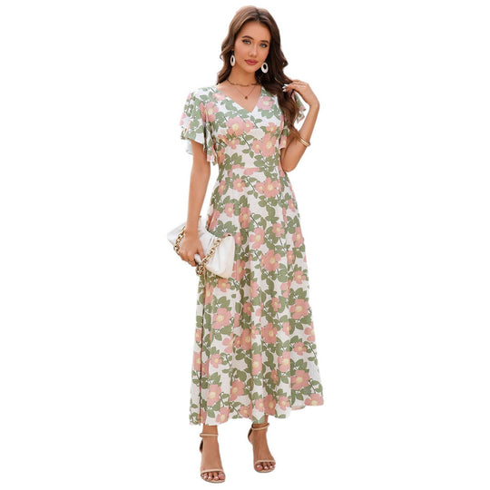 Damen Maxikleid mit Blumenmuster EB