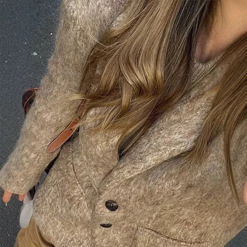 Damen elegante Blazerjacke aus hochwertigem Stoff mit feinem Muster EB