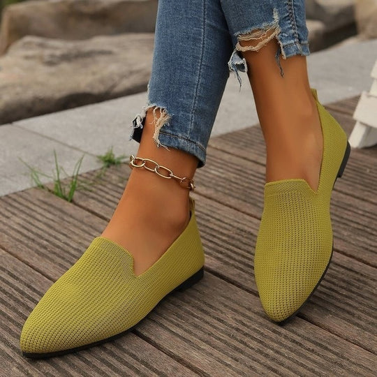 Damen Atmungsaktive Slip-On Mokassins mit flexiblem Obermaterial EB