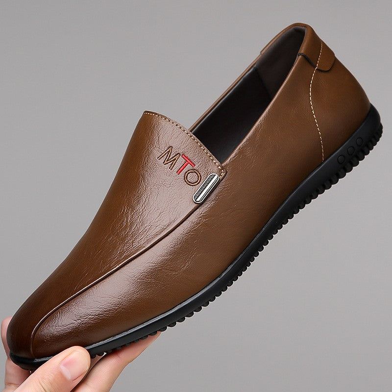 Herren Elegante Slip-On Lederschuhe mit rutschfester Sohle und komfortablem Fußbett EB