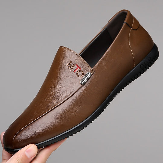 Herren Elegante Slip-On Lederschuhe mit rutschfester Sohle und komfortablem Fußbett EB