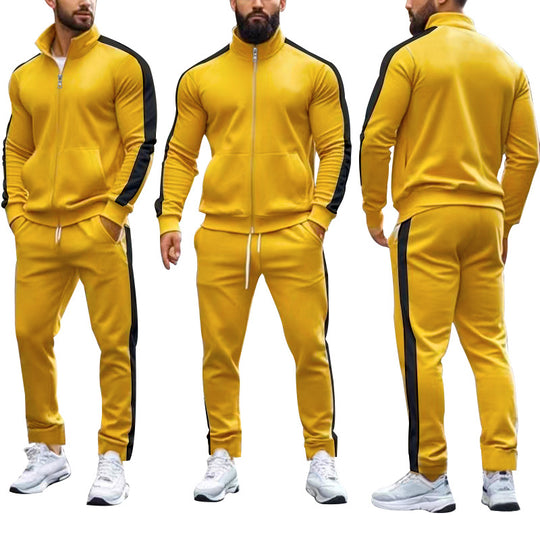 Herren Sportlicher Trainingsanzug mit modernem Stehkragen und praktischen Taschen EB