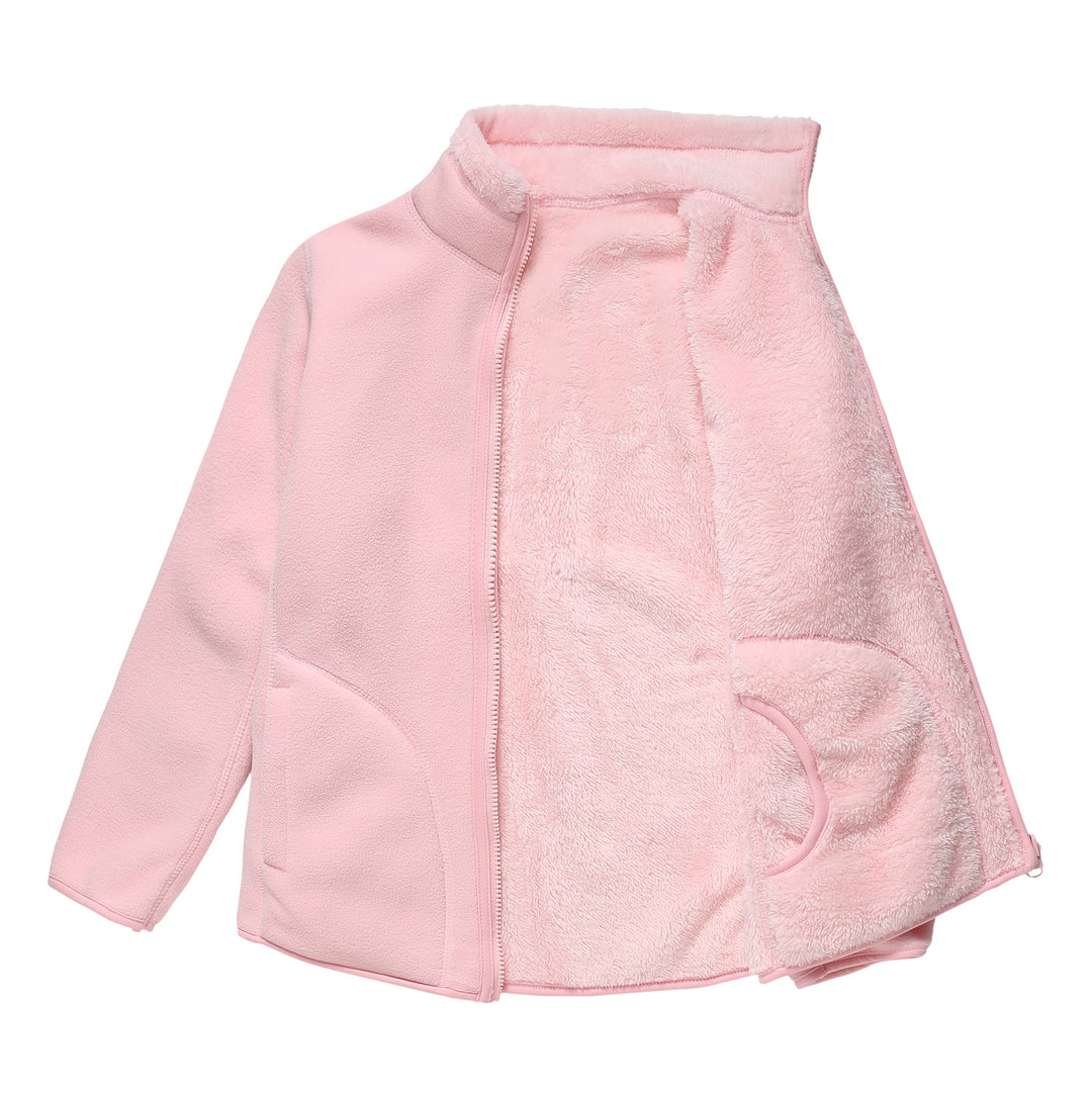 Damen nan kuschelige Fleecejacke mit hohem Stehkragen, durchgehendem Reißverschluss und figurformenden Nähten EB