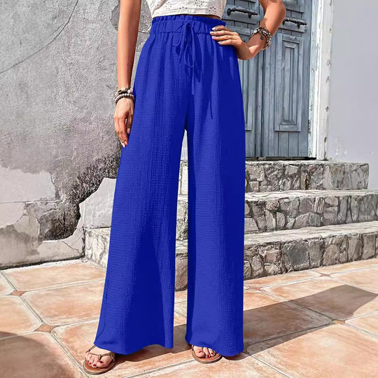 Damen Weitgeschnittene Sommerhose mit elastischem Bund EB