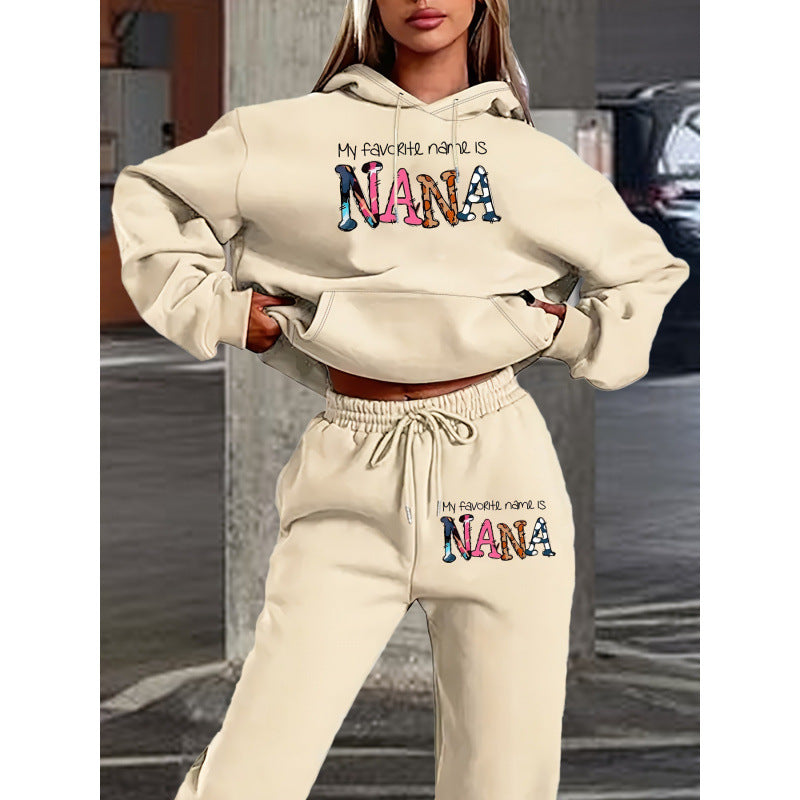 Damen Jogginganzug mit kreativem Schriftzug und bequemer Passform EB