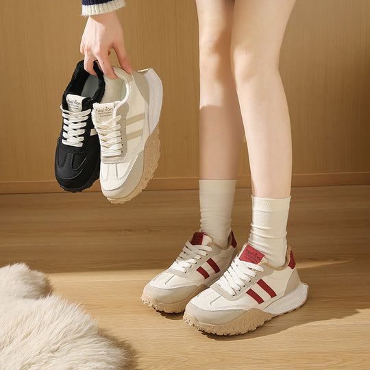 Damen Sportliche Sneakers mit bequemem Fleece-Innenfutter und rutschfester Sohle EB
