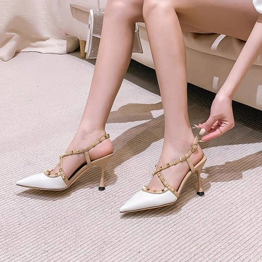 Damen Slingback-Pumps mit dekorativen Schmuckdetails EB