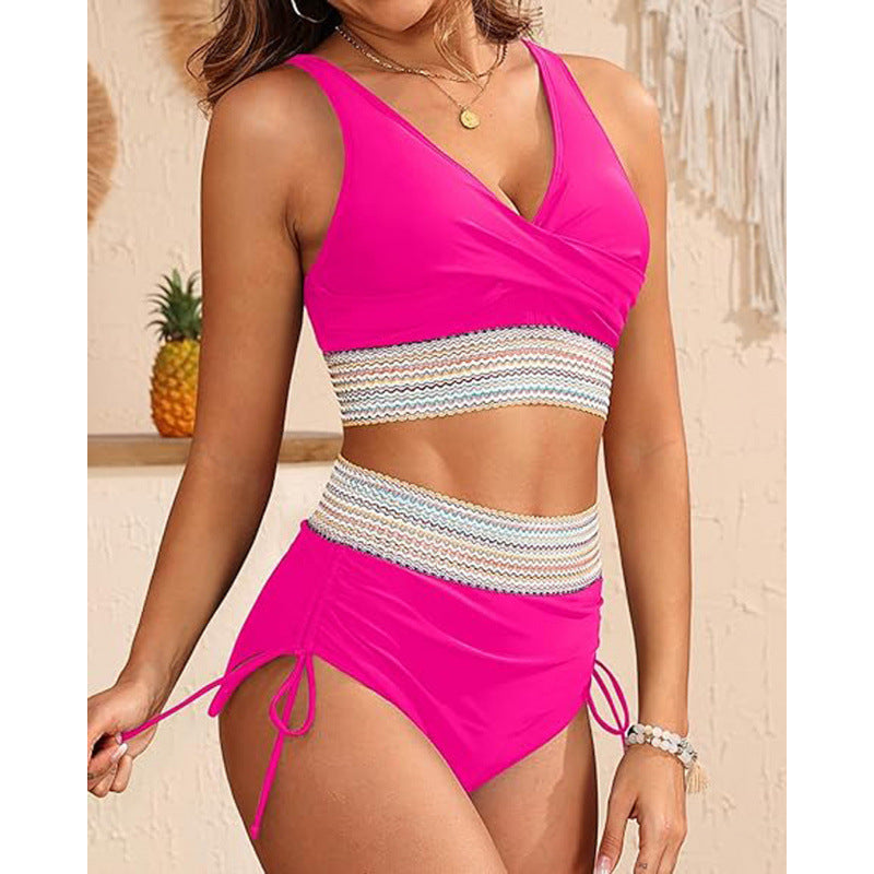Damen Bikini-Set mit modischem Wickeldesign und verstellbaren Trägern EB