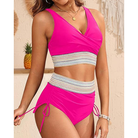 Damen Bikini-Set mit modischem Wickeldesign und verstellbaren Trägern EB
