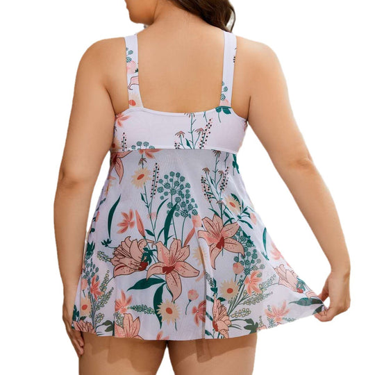 Damen Bademode mit floralem Überrock EB
