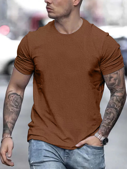 Herren lässiges T-Shirt mit strukturierter Oberfläche und bequemem Schnitt EB