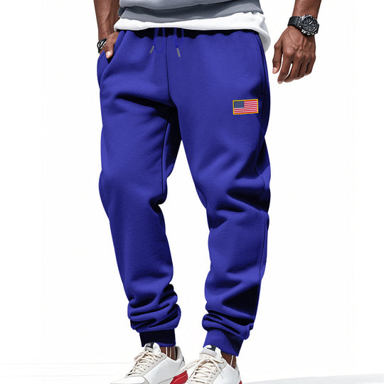 Herren Sportliche Sweathose mit elastischem Bund und Flaggenmotiv EB