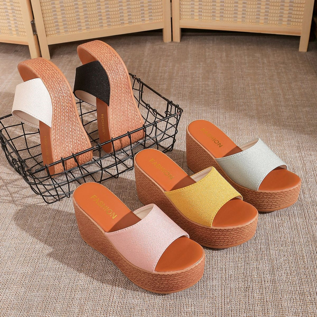 Damen Komfortable Plateau-Sandalen mit breitem Obermaterial und rutschfester Sohle EB