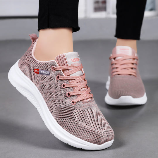 Damen Sportliche Freizeit-Sneaker mit atmungsaktiver Mesh-Oberfläche und dämpfender Sohle EB