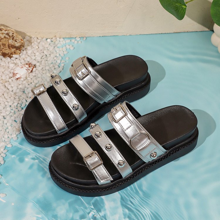 Damen Modische Sandalen mit verstellbaren Schnallen EB