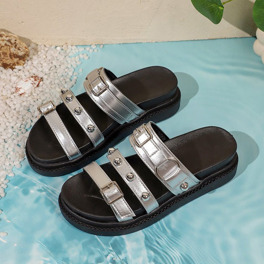 Damen Modische Sandalen mit verstellbaren Schnallen EB