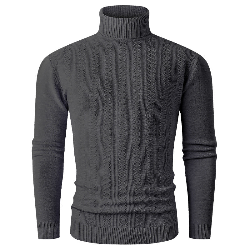 Herren Rollkragenpullover mit strukturierter Oberfläche EB