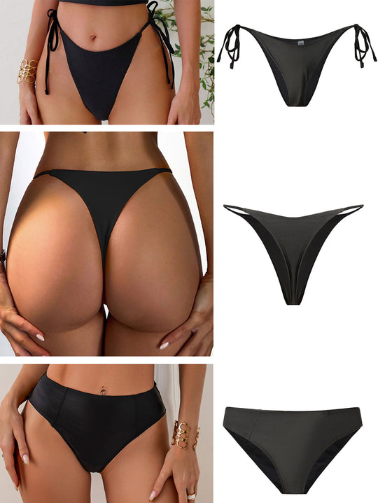 Damen Hochgeschnittener Bikini mit seitlichen Bindebändern EB