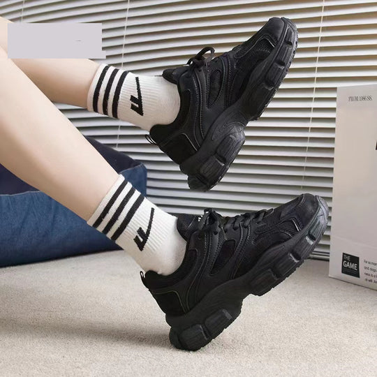 Damen Sportliche Chunky Sneakers mit stoßdämpfender Sohle und atmungsaktivem Obermaterial EB