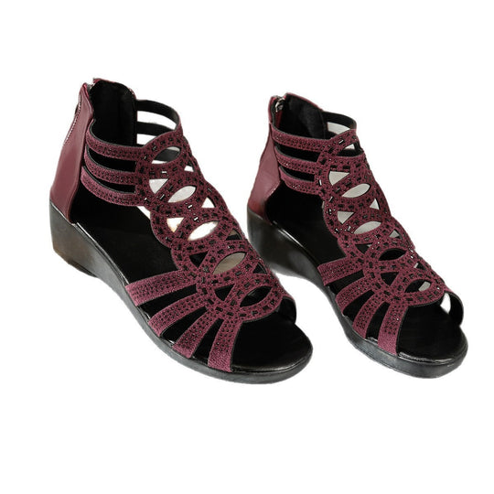 Damen Elegante Plateau-Sandalen mit modischen Riemen R&B