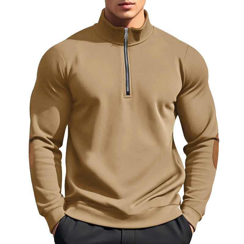 Herren Sweatshirt mit hochwertigem Stehkragen und eleganten akzenten EB