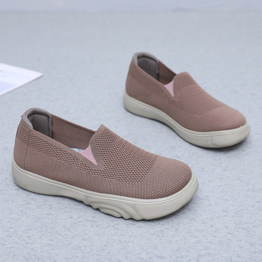 Damen Bequeme und atmungsaktive Slip-On Freizeitschuhe mit flexiblem Obermaterial EB