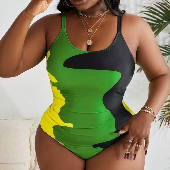 Damen Einteiler Badeanzug mit modernem Camouflage-Design EB