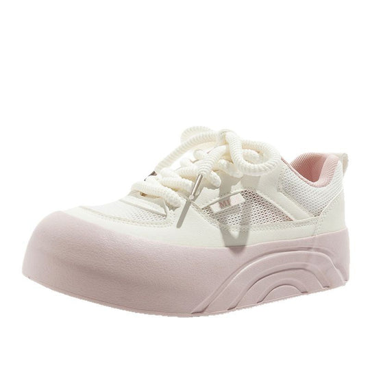 Damen Plattform Sneakers mit atmungsaktiver Mesh-Oberfläche und rutschfester Sohle EB