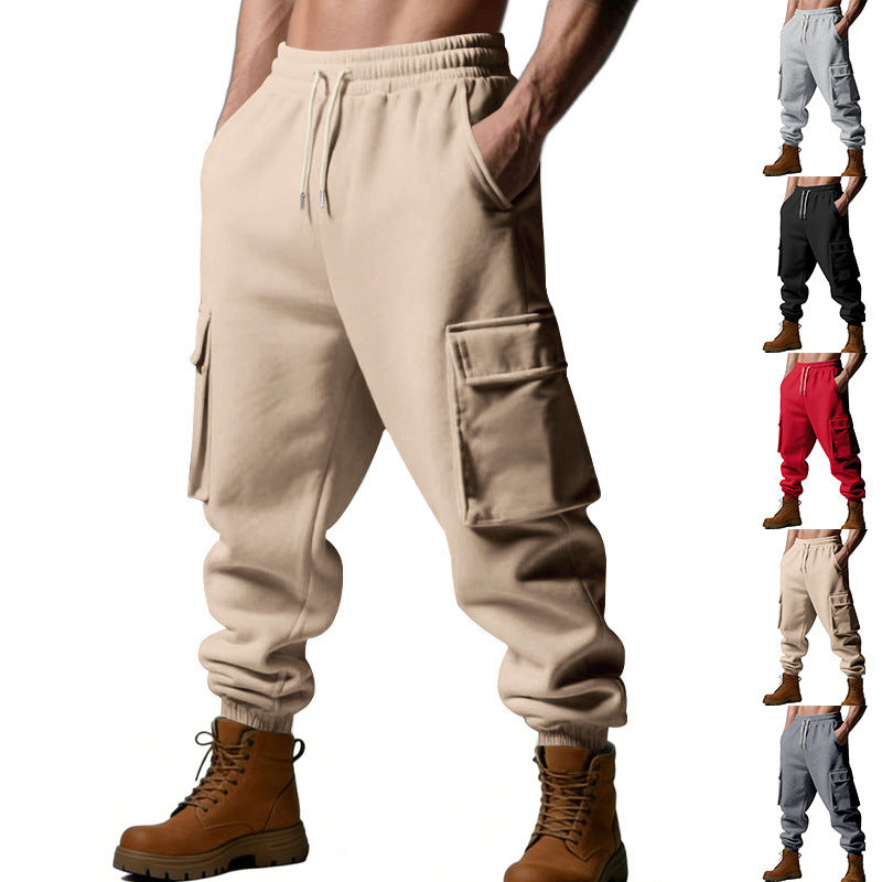 Herren Utility-Jogger mit Cargo-Taschen, Kordelzug und gerippten Bündchen EB