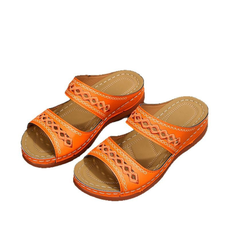 Damen bequeme Riemchen-Sandalen mit dekorativen Details EB