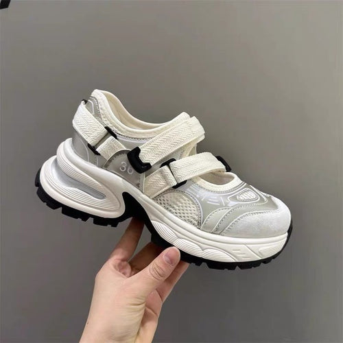 Damen Sportliche Sandalen mit verstellbaren Klettverschlüssen und dämpfender Sohle EB