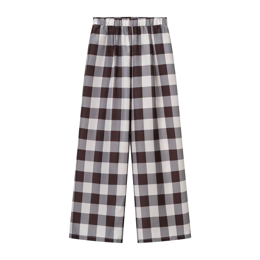 Damen weite Karottenhose mit elastischem Bund EB