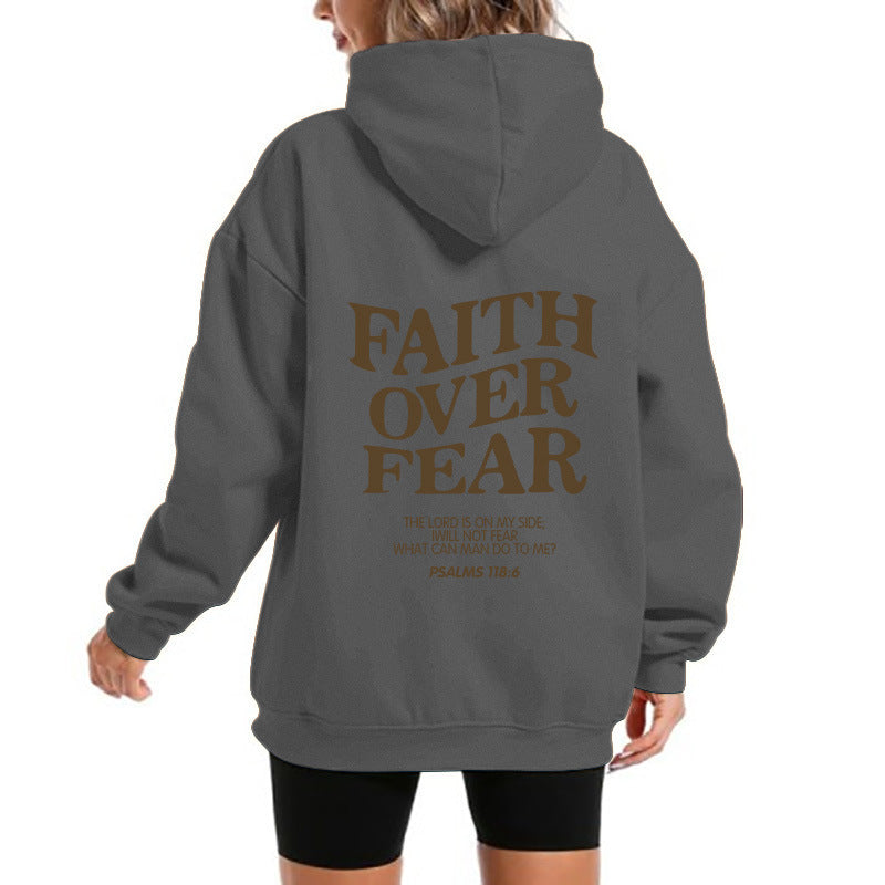 Damen Kapuzensweater mit motivierendem Schriftzug und bequemem Schnitt EB